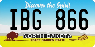 ND license plate IBG866