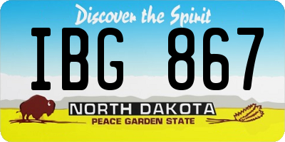 ND license plate IBG867