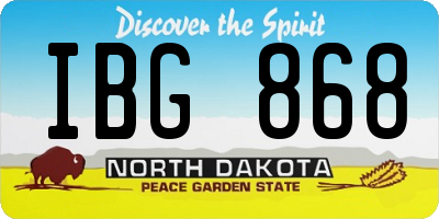 ND license plate IBG868