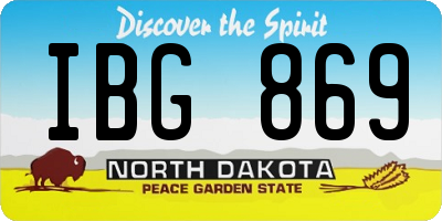 ND license plate IBG869