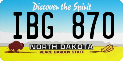 ND license plate IBG870