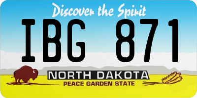 ND license plate IBG871