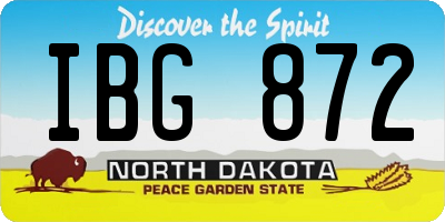 ND license plate IBG872