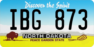 ND license plate IBG873
