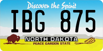 ND license plate IBG875