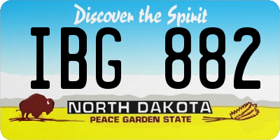 ND license plate IBG882