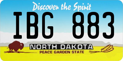 ND license plate IBG883