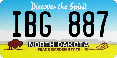 ND license plate IBG887
