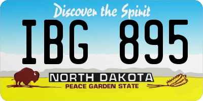 ND license plate IBG895