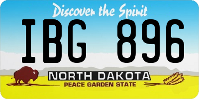 ND license plate IBG896