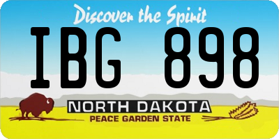 ND license plate IBG898