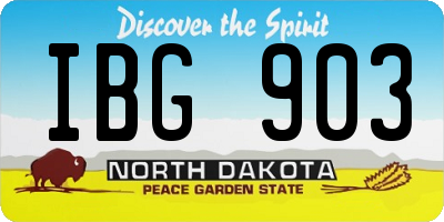 ND license plate IBG903