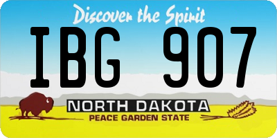 ND license plate IBG907