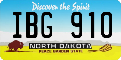 ND license plate IBG910