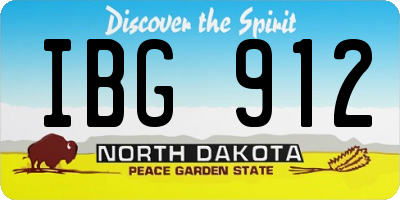 ND license plate IBG912