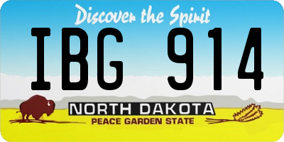 ND license plate IBG914