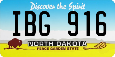 ND license plate IBG916