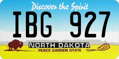ND license plate IBG927