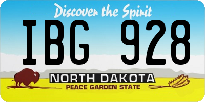 ND license plate IBG928