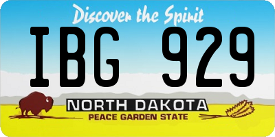 ND license plate IBG929