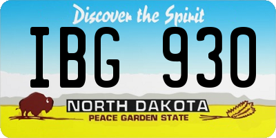 ND license plate IBG930