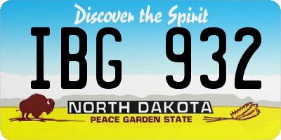 ND license plate IBG932