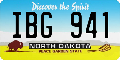 ND license plate IBG941