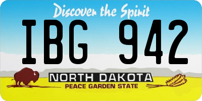 ND license plate IBG942