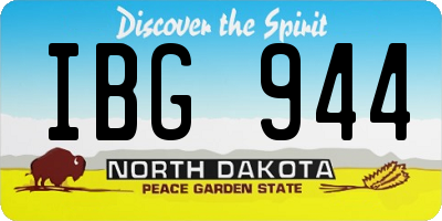 ND license plate IBG944
