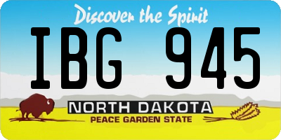 ND license plate IBG945