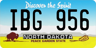 ND license plate IBG956