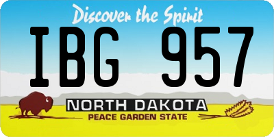 ND license plate IBG957