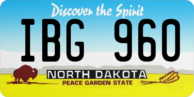 ND license plate IBG960