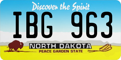 ND license plate IBG963