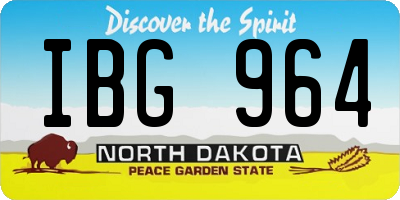 ND license plate IBG964