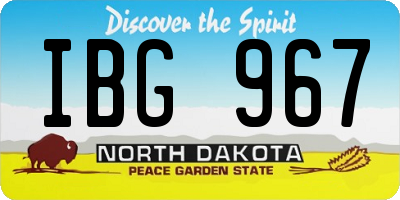 ND license plate IBG967