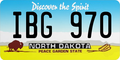 ND license plate IBG970