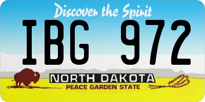 ND license plate IBG972