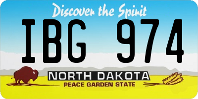 ND license plate IBG974