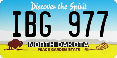 ND license plate IBG977