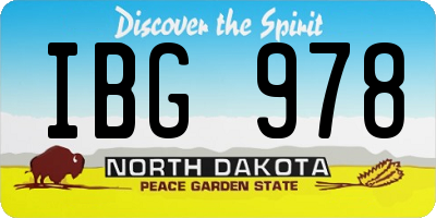 ND license plate IBG978
