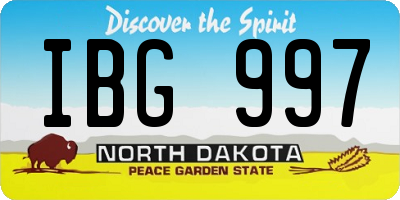 ND license plate IBG997