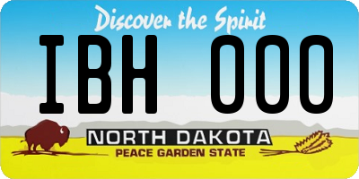 ND license plate IBH000