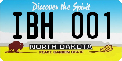 ND license plate IBH001