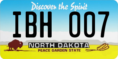 ND license plate IBH007