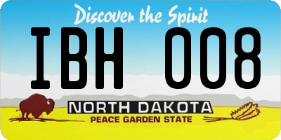 ND license plate IBH008