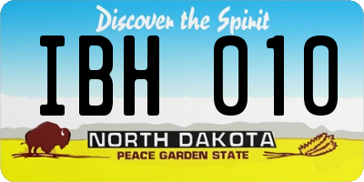 ND license plate IBH010