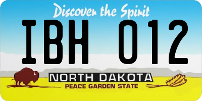 ND license plate IBH012