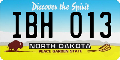 ND license plate IBH013
