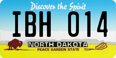 ND license plate IBH014